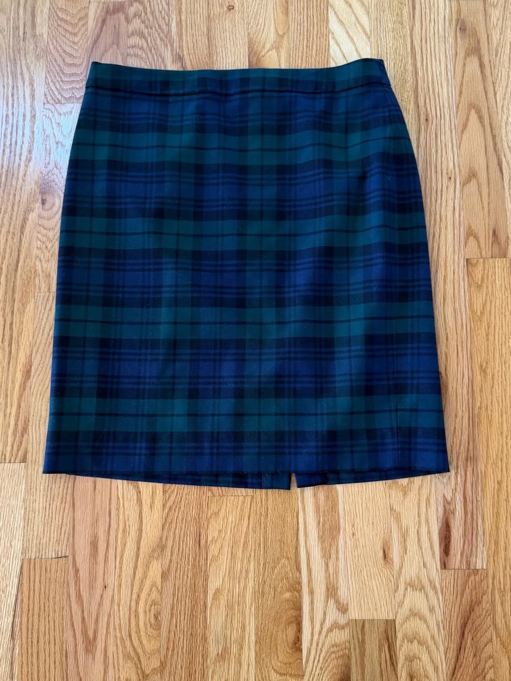 J. Crew Navy & Green Plaid Pencil Skirt